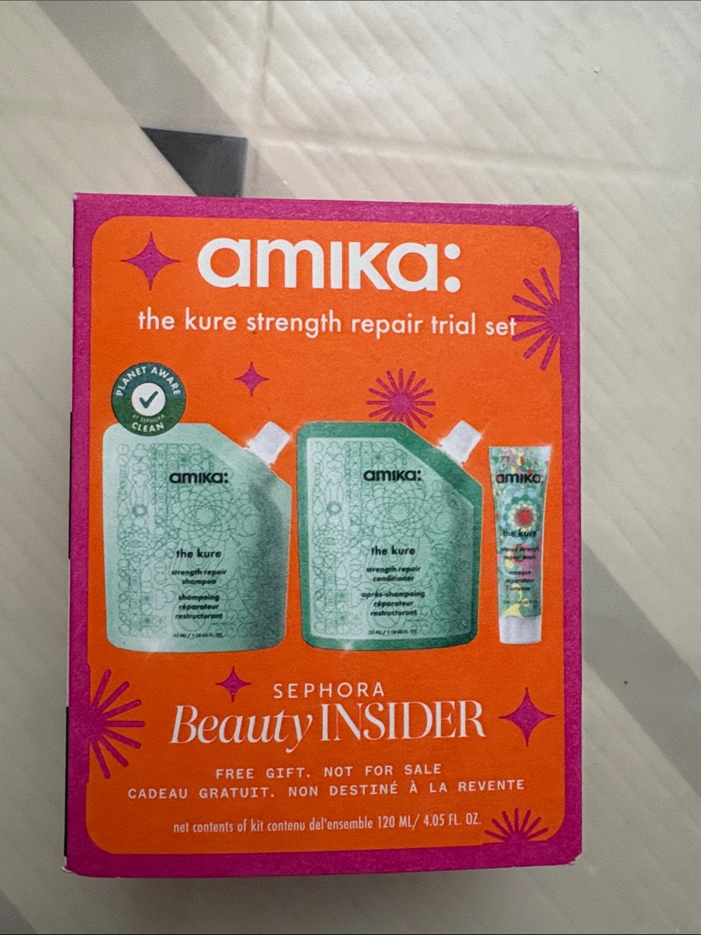 amika The Kure Strength Repair Trial Set - Orange, Pink, Green